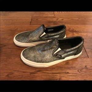 Metallic slip on vans sz. 6.5